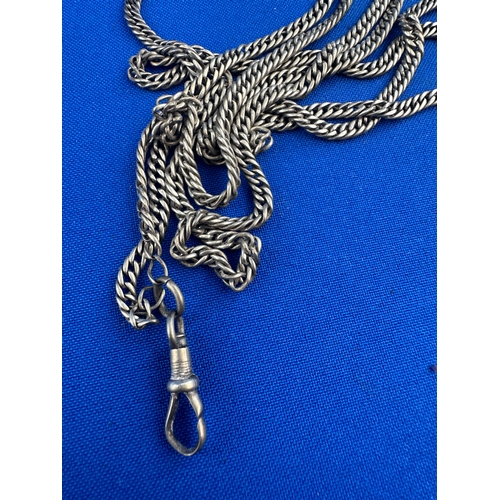 67 - Antique White Metal Longuard Chain