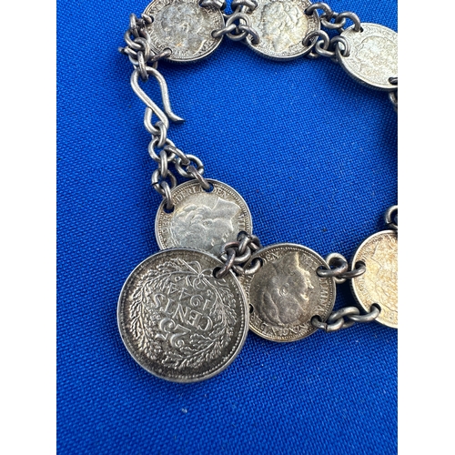 71 - Silver Coin Bracelet