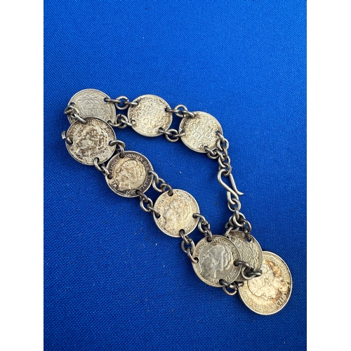 71 - Silver Coin Bracelet