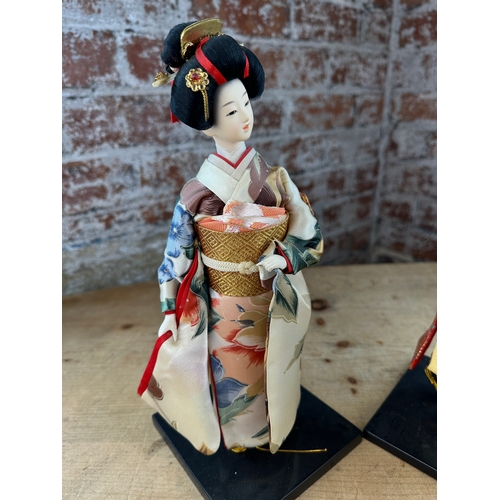 315 - Three Japanese Geisha Dolls & Japanese Art Works