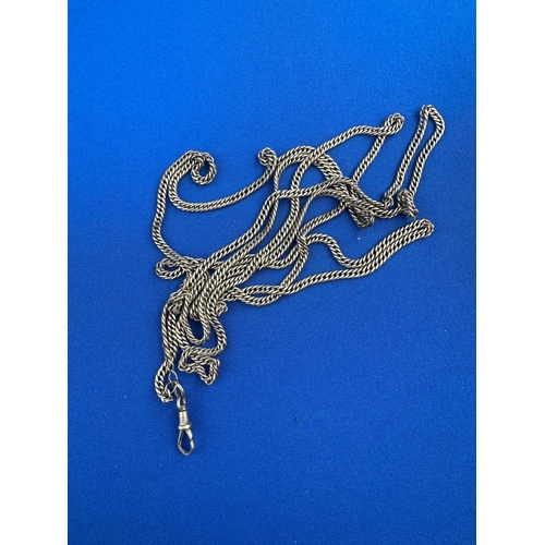 57 - Antique White Metal Longuard Chain