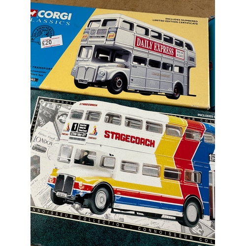 119 - Four Corgi Classics Diecast Model Busses Boxed including 35001, 35003, 35002, 35008