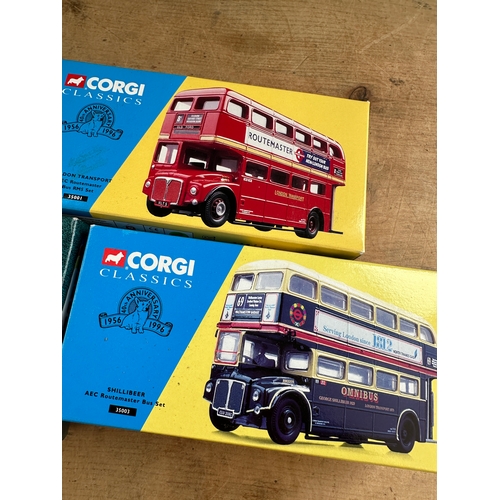 119 - Four Corgi Classics Diecast Model Busses Boxed including 35001, 35003, 35002, 35008