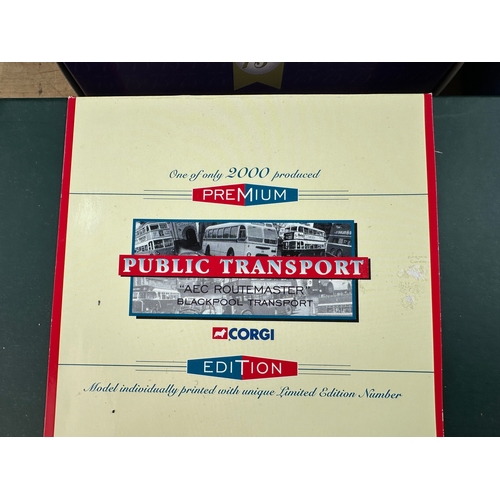 120 - Four Corgi Classics Diecast Model Busses Boxed including Limited Edition & Royal Commemorative