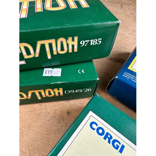 124 - Four Corgi Classics Diecast Model Busses Boxed including Limited Edition 97185, D949/26, Todmorden &... 