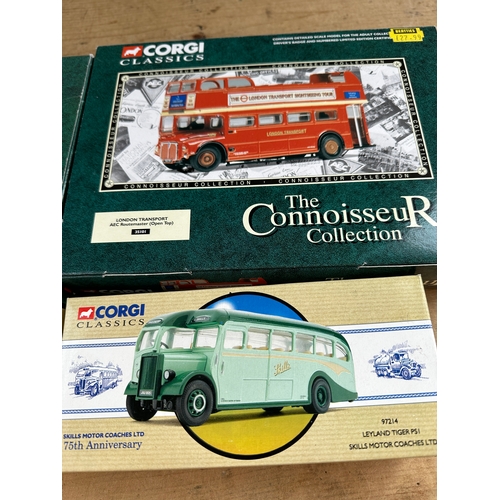 125 - Four Corgi Classics Diecast Model Busses Boxed including The Connoisseur Collection