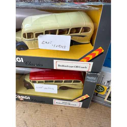 126 - Four Corgi Classics Diecast Model Busses Boxed