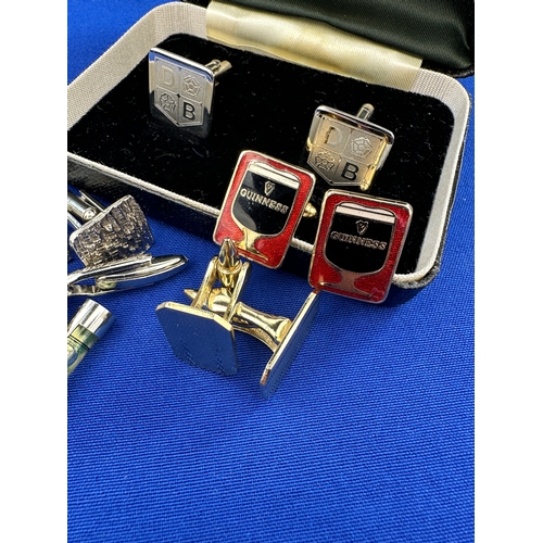 390 - Gents Cufflinks including Vintage Guinness & David Brown Tractors