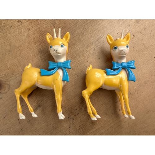 305 - Two Vintage Babycham Deer (one as found)