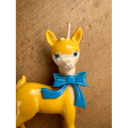 Two Vintage Babycham Deer (one as found)