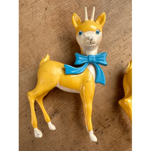 305 - Two Vintage Babycham Deer (one as found)