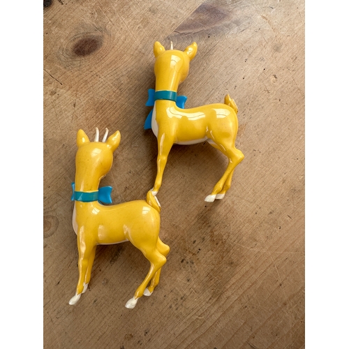 305 - Two Vintage Babycham Deer (one as found)