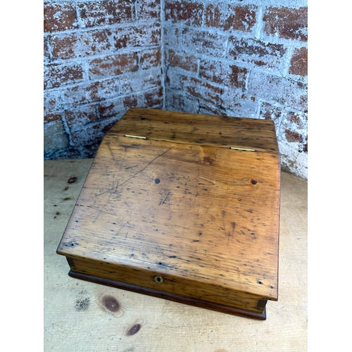 608 - Antique Pine Writing Slope Sympathetically Restored