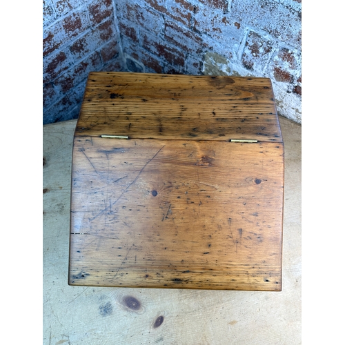 608 - Antique Pine Writing Slope Sympathetically Restored