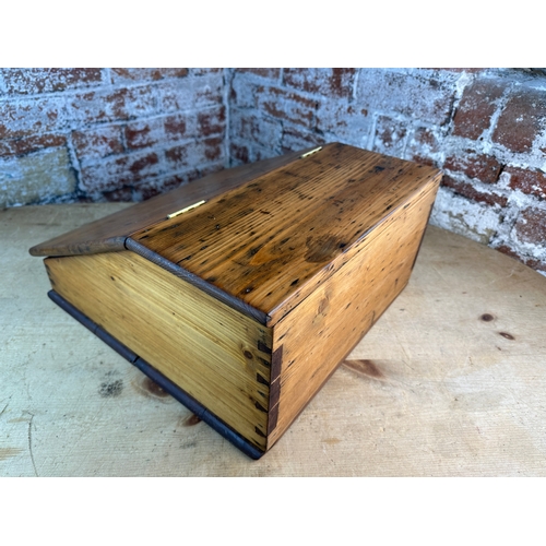 608 - Antique Pine Writing Slope Sympathetically Restored