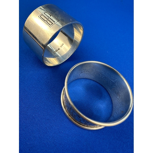 53 - Two Hallmarked Silver Napkin Rings 77.68g