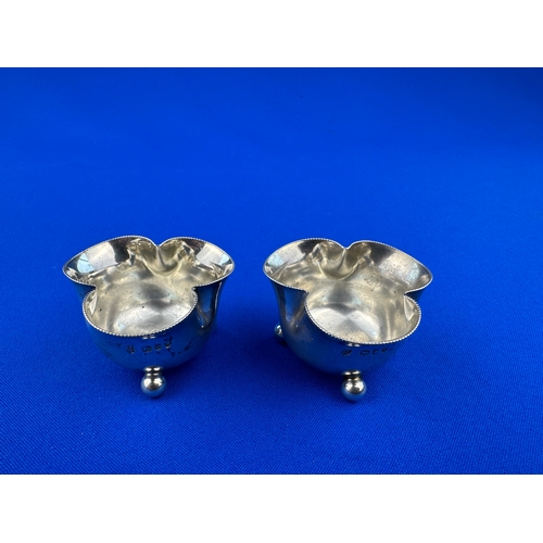 54 - Two Antique Hallmarked Silver Salts. London 1892 45g. E.F H.T.