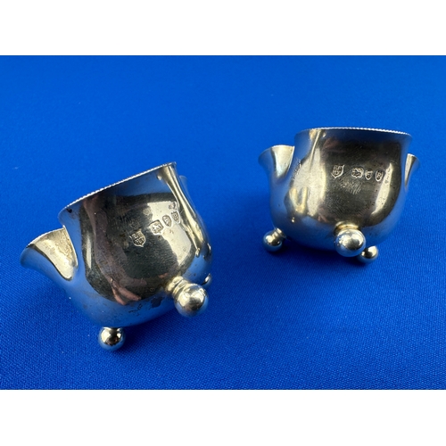 54 - Two Antique Hallmarked Silver Salts. London 1892 45g. E.F H.T.