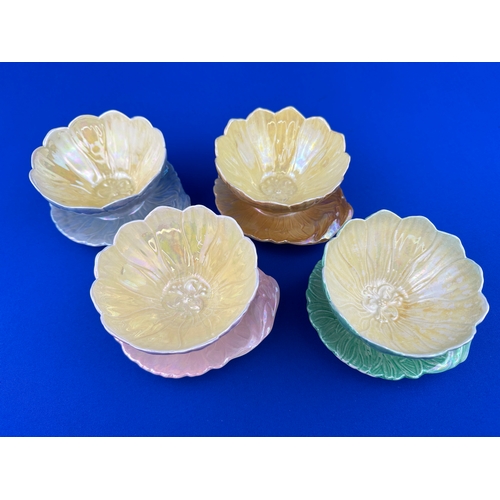 434 - Four Art Deco Royal Winton Lustre Flower Teacups