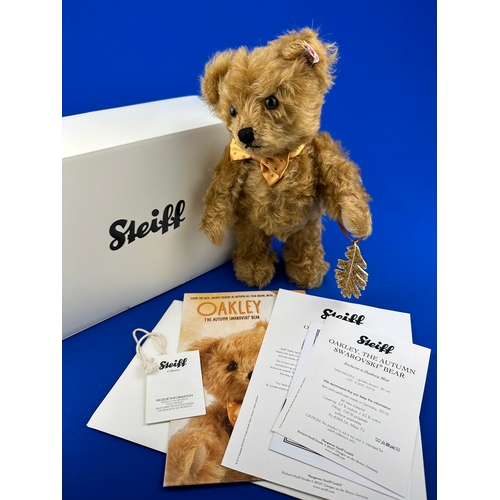 95 - Limited Edition Steiff Collectable Teddy Bear - Oakley The Autumn Swarovski Bear