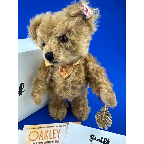 95 - Limited Edition Steiff Collectable Teddy Bear - Oakley The Autumn Swarovski Bear