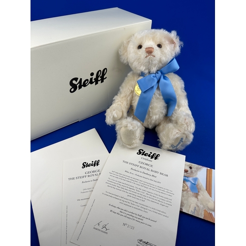 96 - Limited Edition Steiff Collectable Teddy Bear - George the Steiff Royal Baby Bear  No.2123