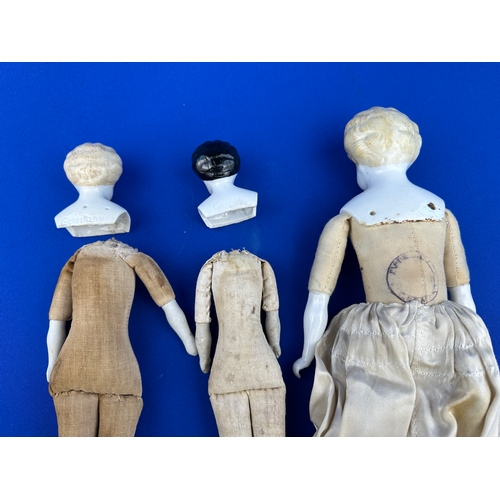 103 - Trio of Antique Shoulder & Head Dolls