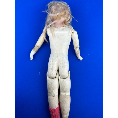 104 - Antique Leather German Doll