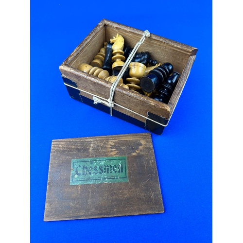 111 - Vintage Turned Wooden Chess set