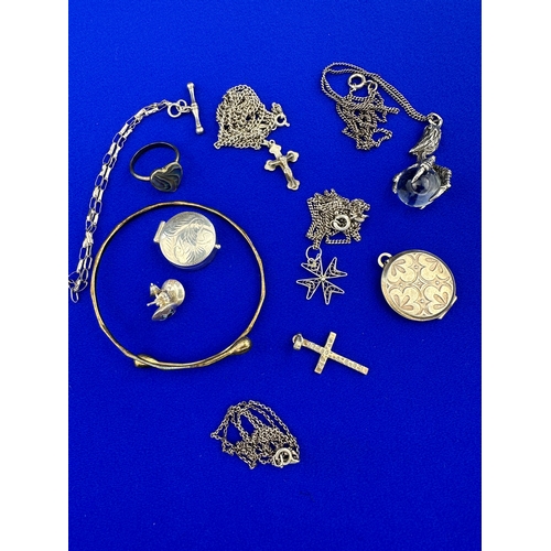 27 - White Metal & Silver Jewellery Items Some Hallmarked & 925.