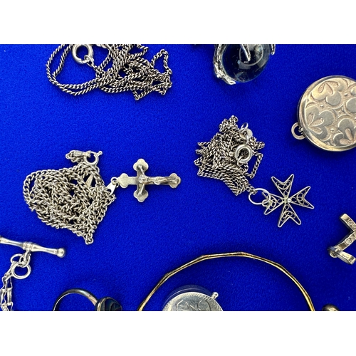 27 - White Metal & Silver Jewellery Items Some Hallmarked & 925.