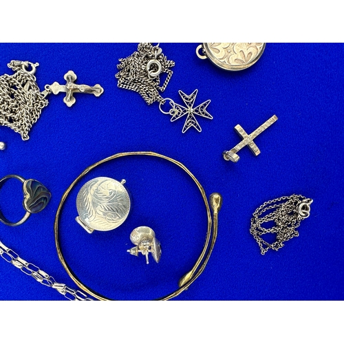 27 - White Metal & Silver Jewellery Items Some Hallmarked & 925.