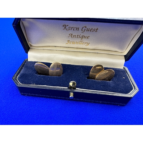 28 - Pair of 9ct Gold Front Cufflinks