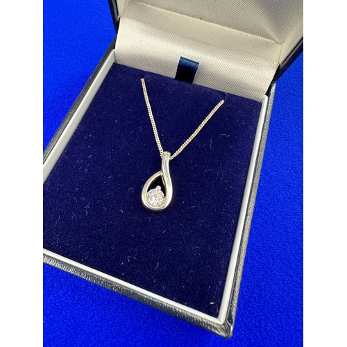 29 - 925 Silver CZ Necklace with Box