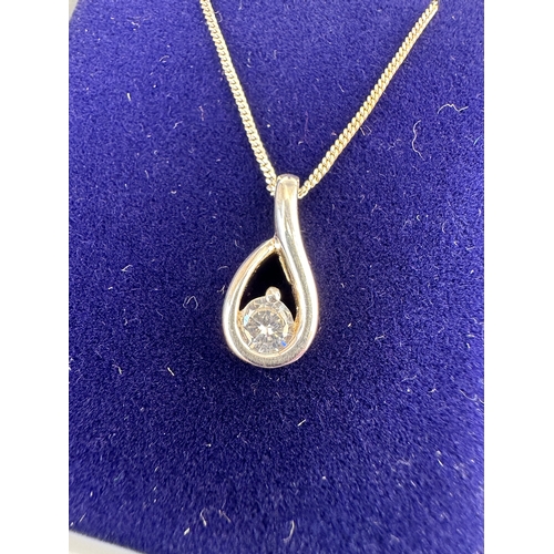 29 - 925 Silver CZ Necklace with Box