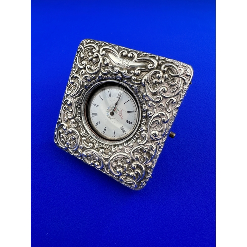 32 - Small Fine Silver Pocket Watch - Working with Hallmarked Silver Frame / Stand