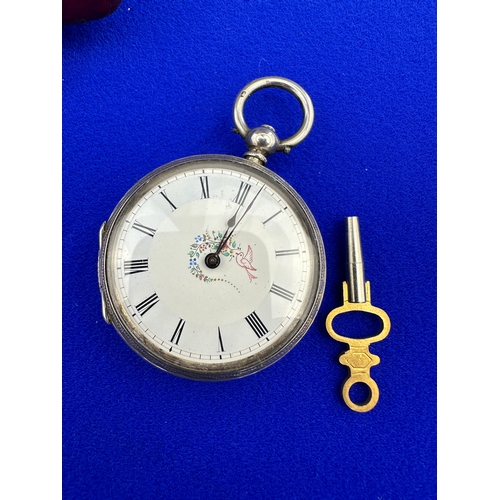 32 - Small Fine Silver Pocket Watch - Working with Hallmarked Silver Frame / Stand