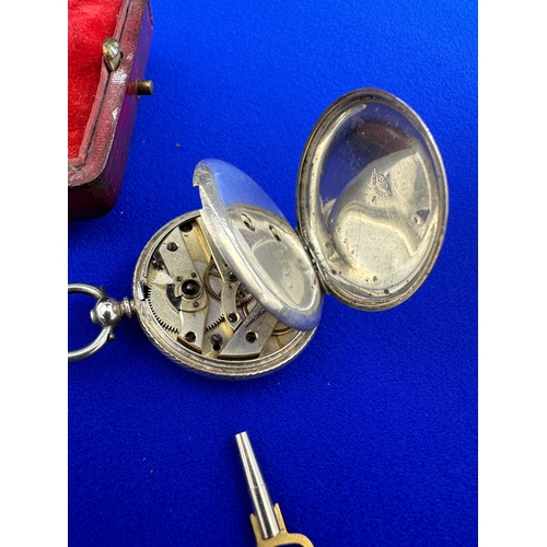 32 - Small Fine Silver Pocket Watch - Working with Hallmarked Silver Frame / Stand