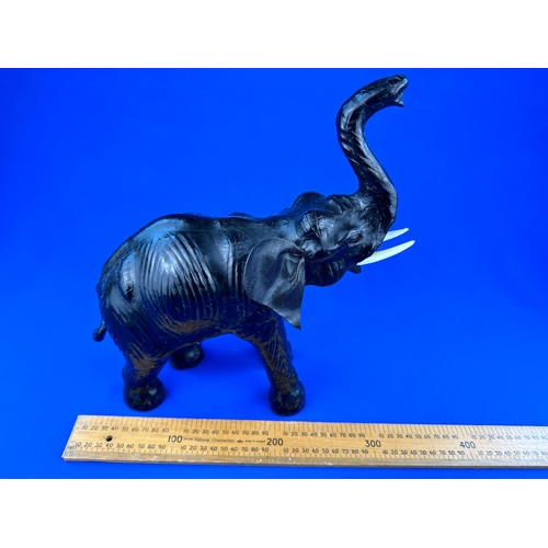 358 - Vintage Leather Elephant Figure