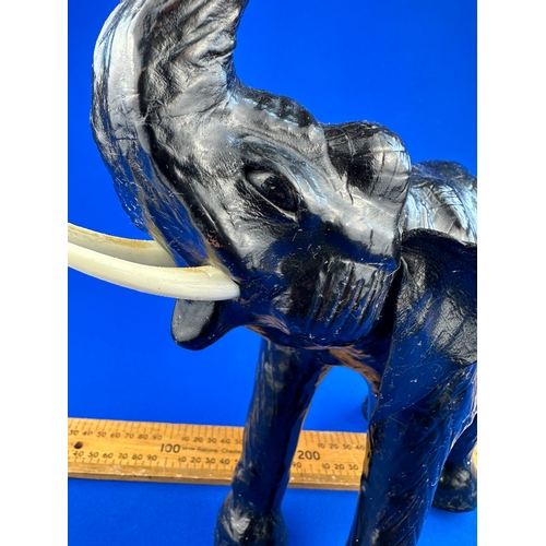 358 - Vintage Leather Elephant Figure