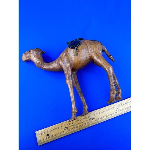 359 - Vintage Leather Camel Figure