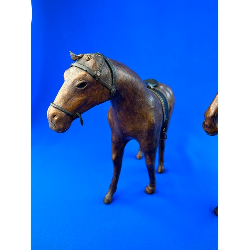 360 - Two Leather Horse Figures