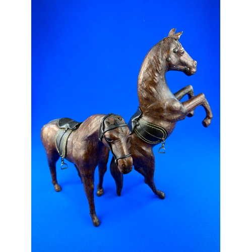 360 - Two Leather Horse Figures