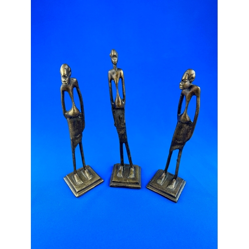 Three African Bronze Figures