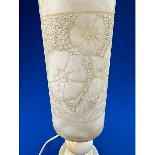 550 - Carved Alabaster Table Lamp - no PAT Test