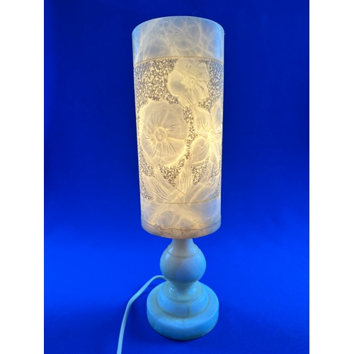 550 - Carved Alabaster Table Lamp - no PAT Test