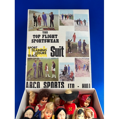 83 - Group of Vintage Dolls in Original Top Flight Track Suit Box