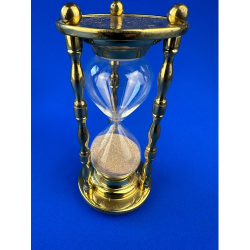 347 - Large Brass Egg Timer with Oriental Design