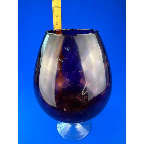 440 - Huge Oversized Mid Century Brandy Glass Amethyst