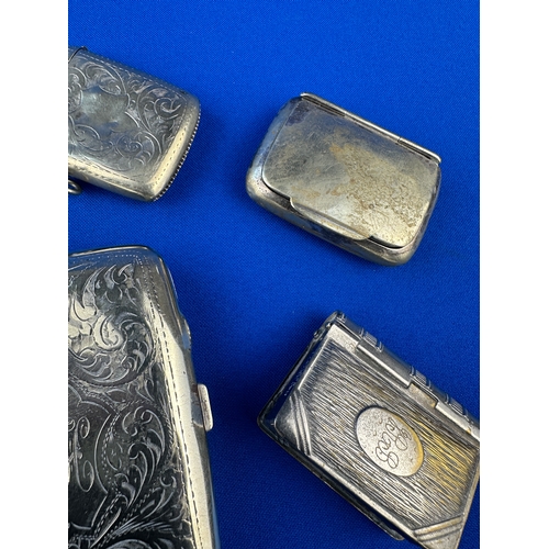 327 - Quartet of Antique & Vintage EPNS Vestas & Cigarette Case